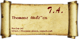 Thomasz Akács névjegykártya